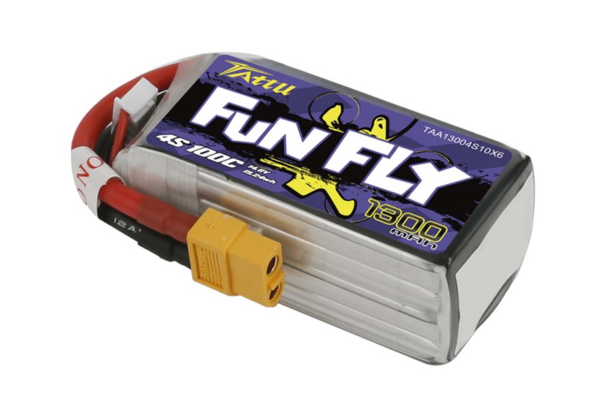 Gensace Tattu Funfly 1300mAh 14.8V 100C 4S1P Lipo with XT-60 - BAT-GA-01-02