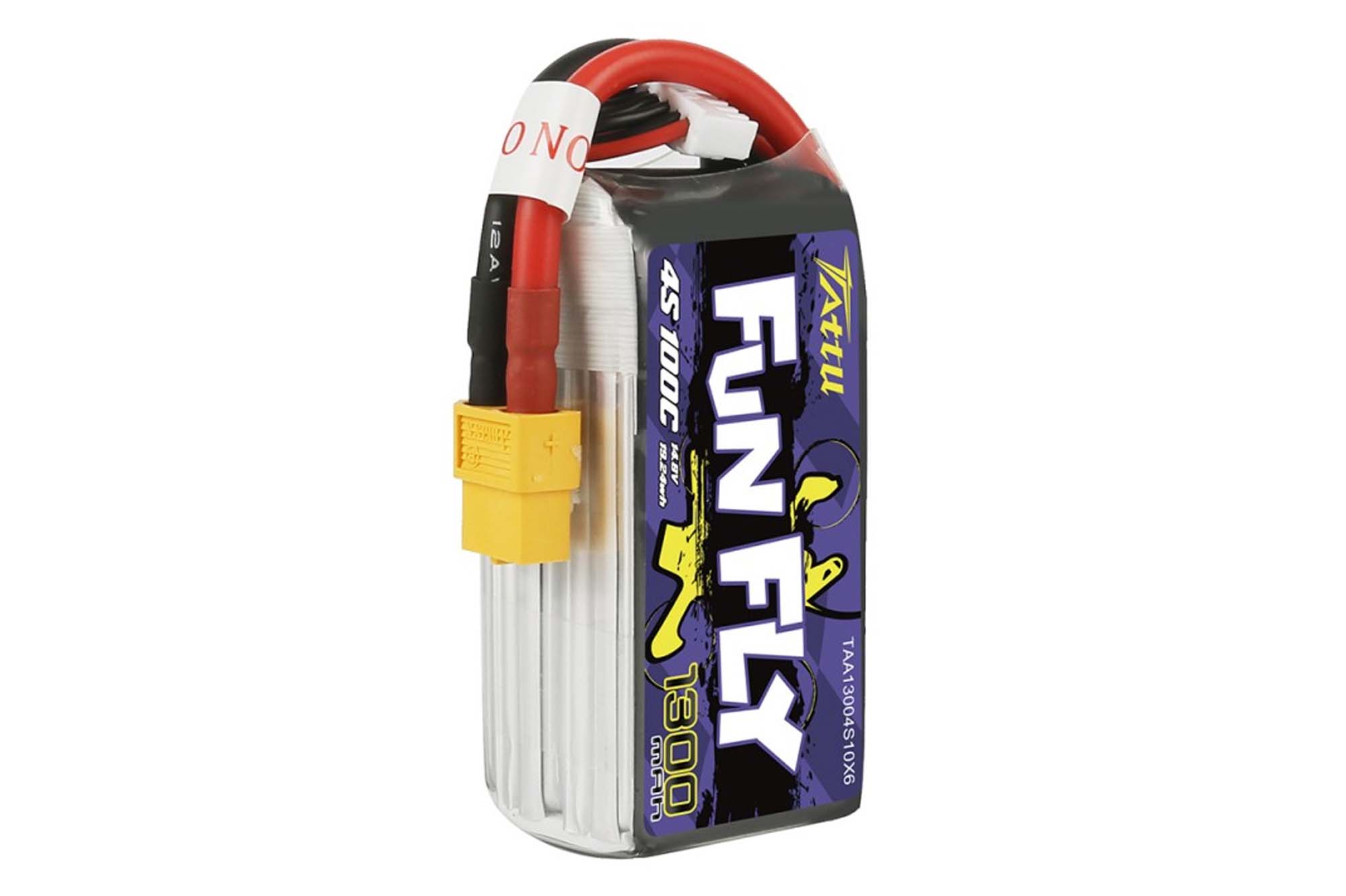 Gensace Tattu Funfly 1300mAh 14.8V 100C 4S1P Lipo with XT-60 - BAT-GA-01-02