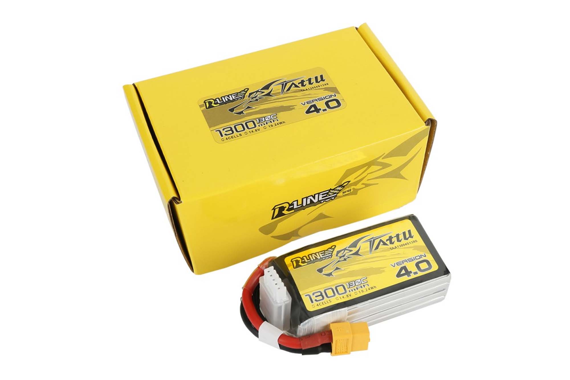 Gensace Tattu R-Line Version 4.0 1300mAh 14.8V 130C 4S1P Lipo with XT60 - BAT-GA-01-04