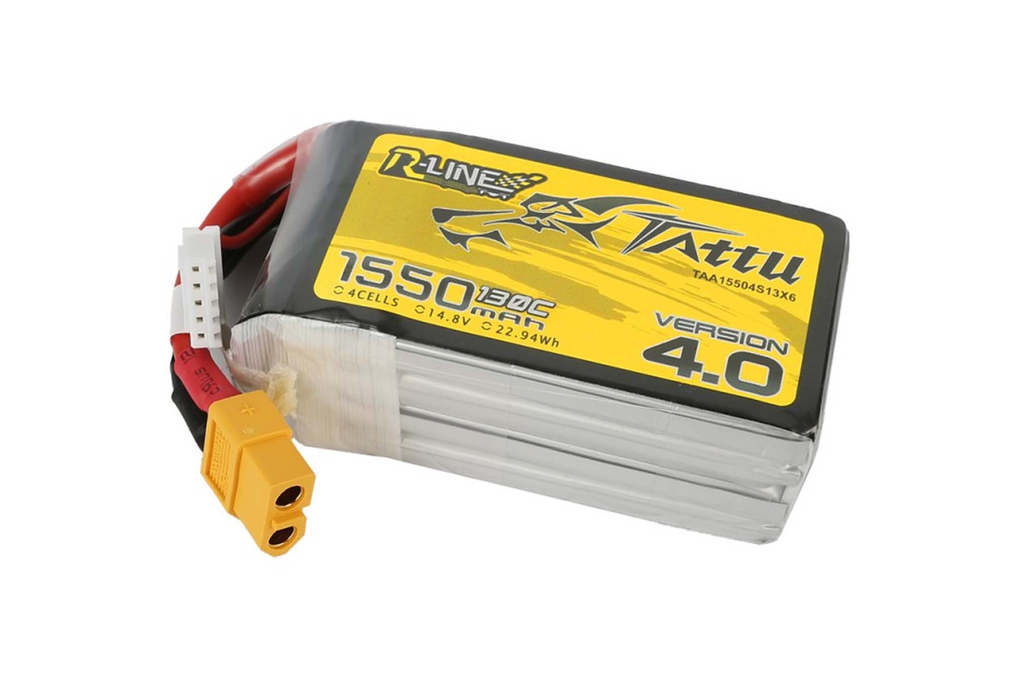 Gensace Tattu R-Line Version 4.0 1550mAh 14.8V 130C 4S1P Lipo with XT60 - BAT-GA-01-06