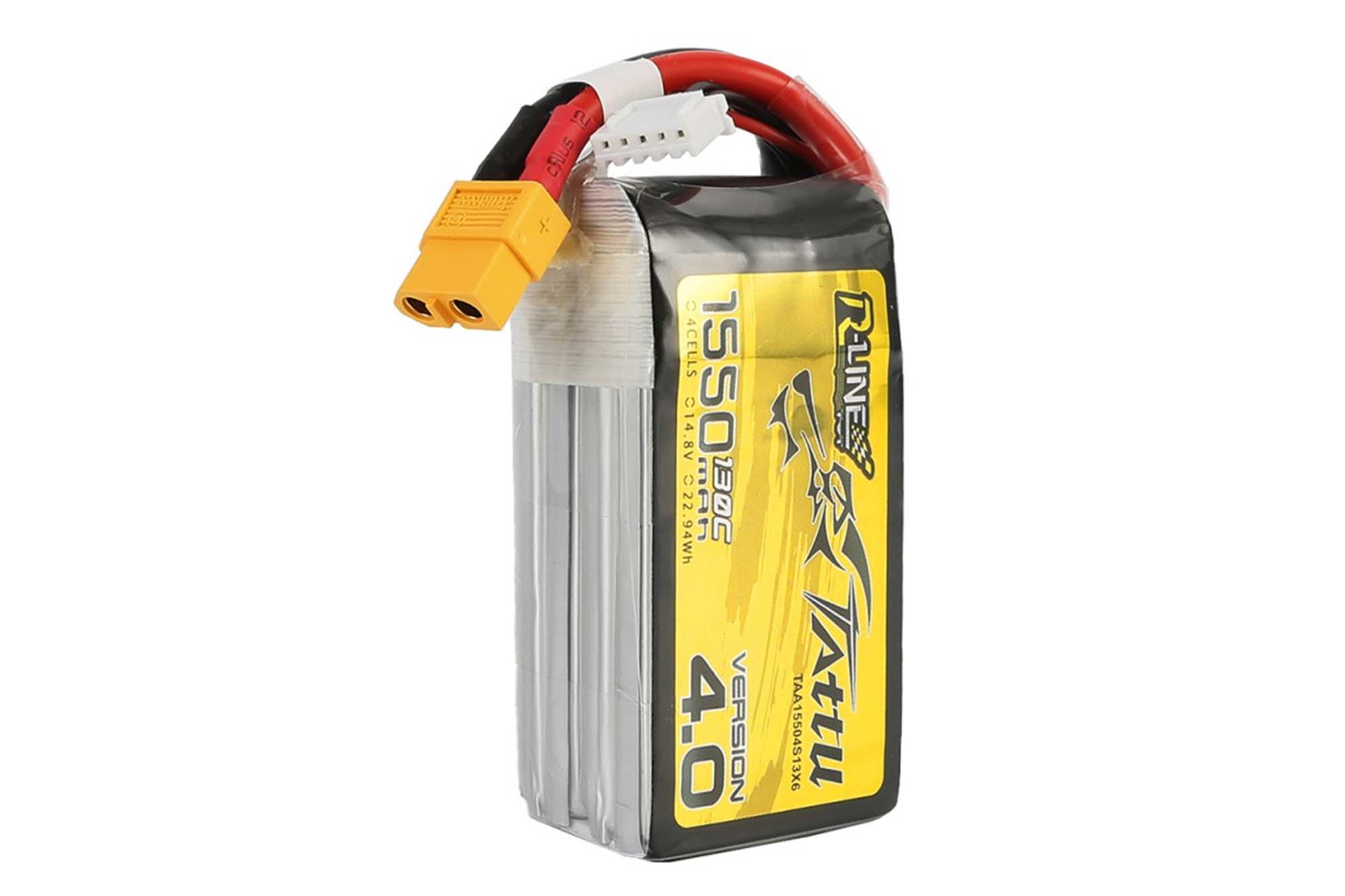 Gensace Tattu R-Line Version 4.0 1550mAh 14.8V 130C 4S1P Lipo with XT60 - BAT-GA-01-06