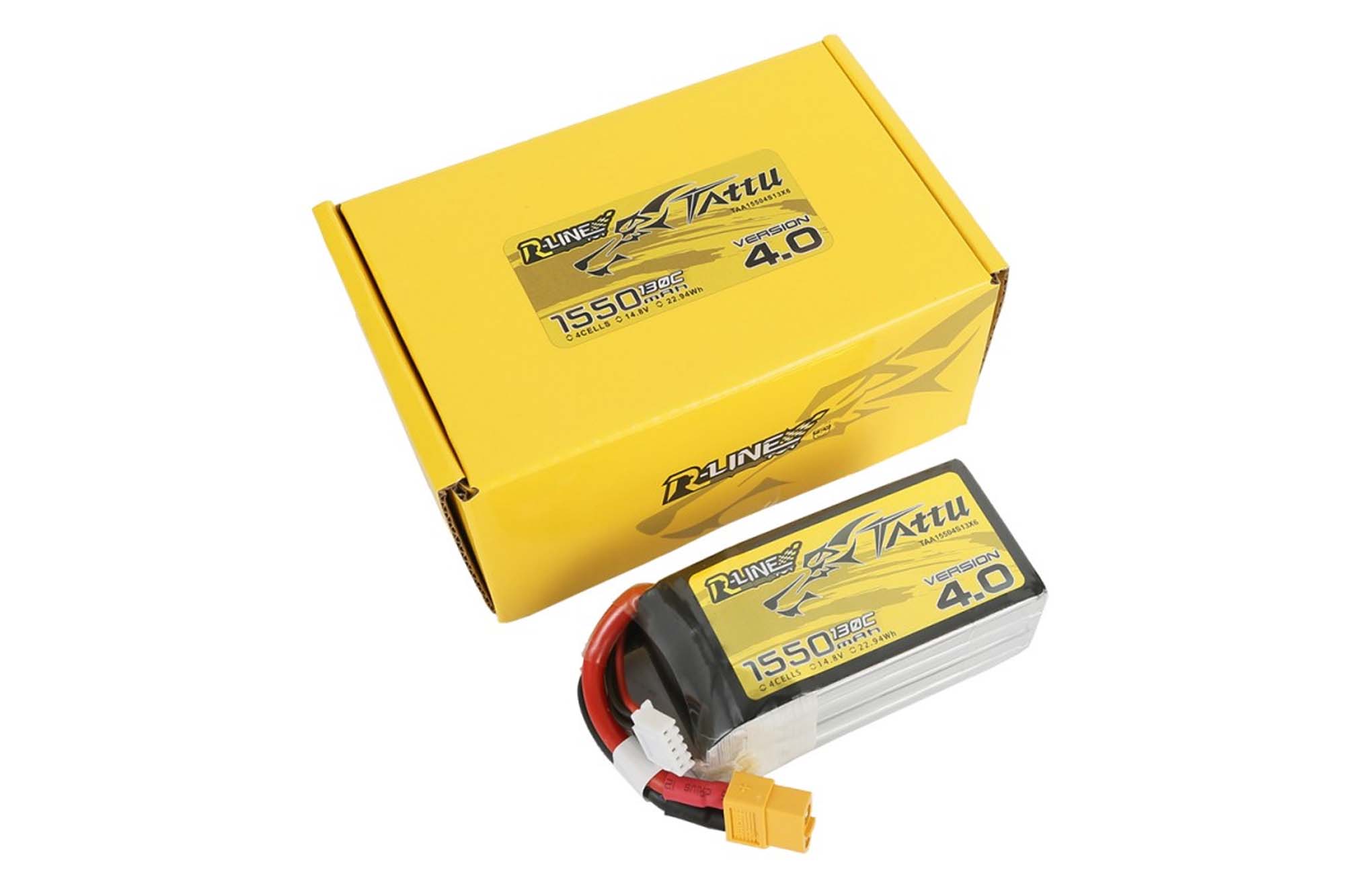 Gensace Tattu R-Line Version 4.0 1550mAh 14.8V 130C 4S1P Lipo with XT60 - BAT-GA-01-06